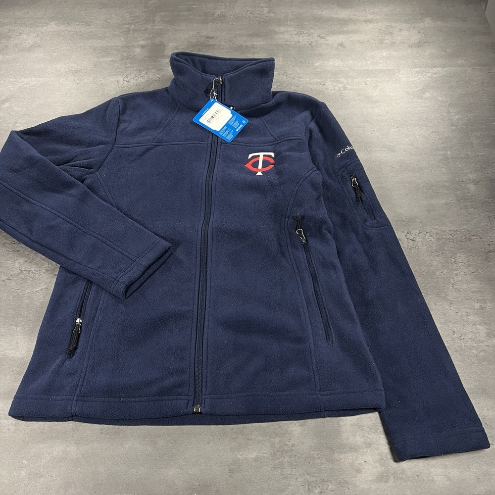Columbia Minnesota Twins Jacket Adult Small Blue Fleece MLB Baseball Full Zip Up